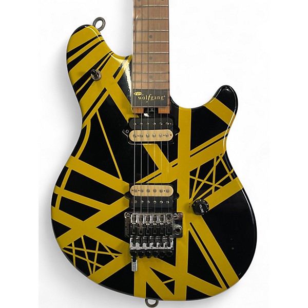 Used Peavey Wolfgang Special BLACK WITH YELLOW STRIPES Solid Body Electric Guitar
