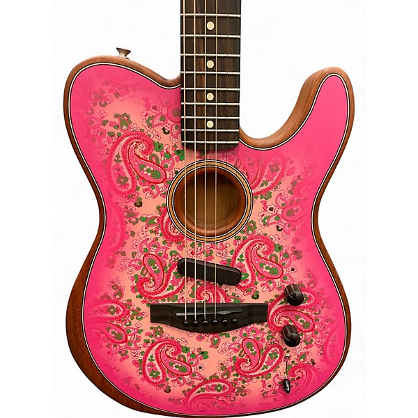 Used Fender ACOUSTISONIC TELECASTER US PINK PAISLEY Acoustic Electric Guitar