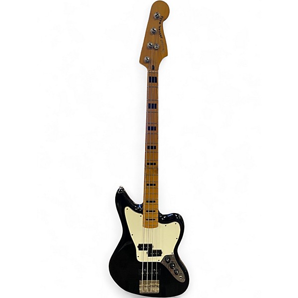 Used 2020s Fender Jaguar Bass Black and White Electric Bass Guitar