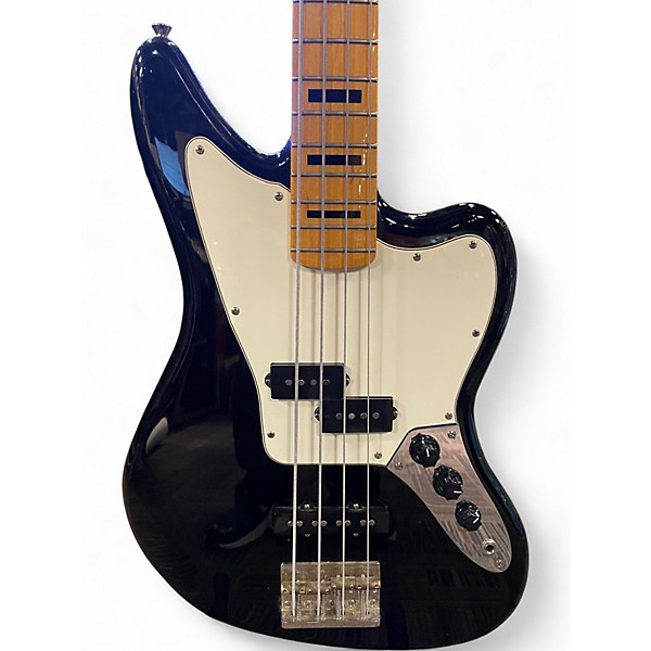 Used 2020s Fender Jaguar Bass Black and White Electric Bass Guitar