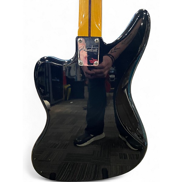 Used 2020s Fender Jaguar Bass Black and White Electric Bass Guitar