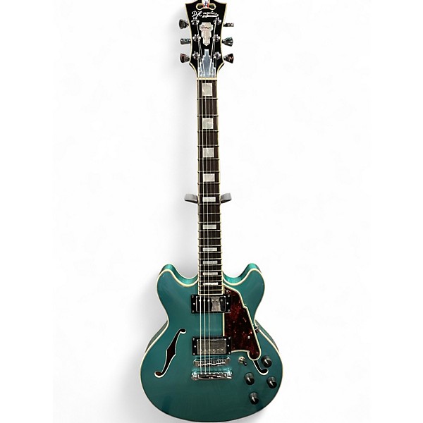 Used 2019 D'Angelico Premier DC Mini Blue Hollow Body Electric Guitar