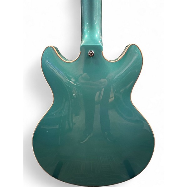 Used 2019 D'Angelico Premier DC Mini Blue Hollow Body Electric Guitar