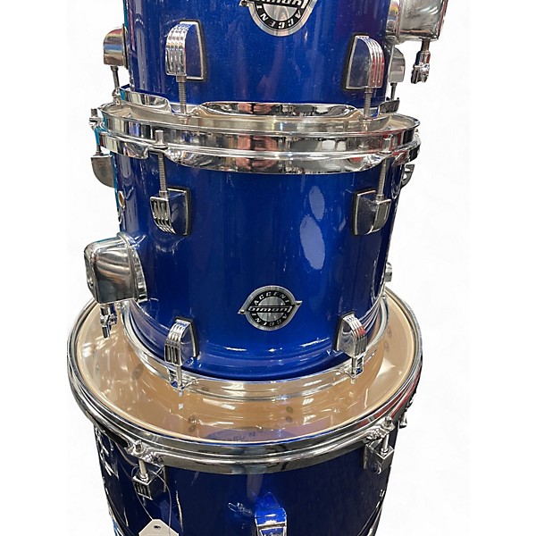 Used Ludwig 4 Piece Accent Metallic Blue Drum Kit