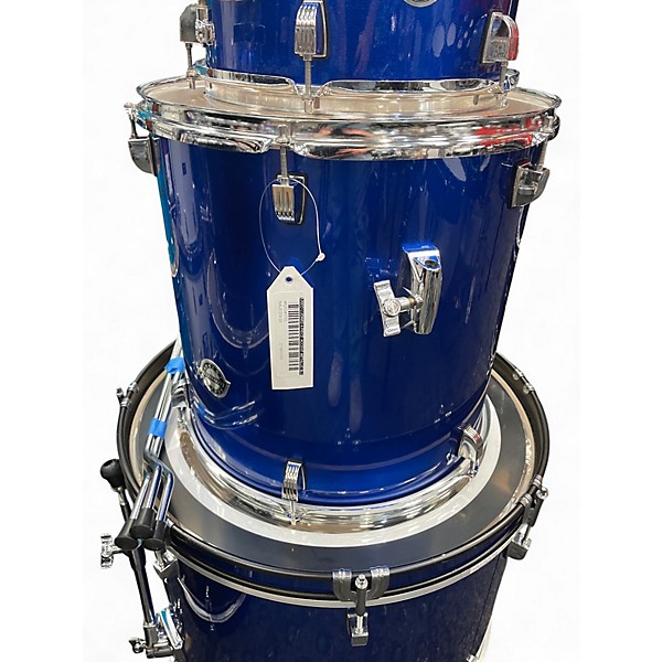 Used Ludwig 4 Piece Accent Metallic Blue Drum Kit