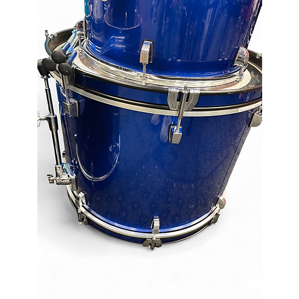 Used Ludwig 4 Piece Accent Metallic Blue Drum Kit