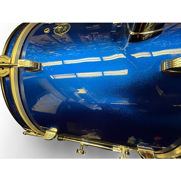 Used Ludwig 4 Piece Accent Metallic Blue Drum Kit