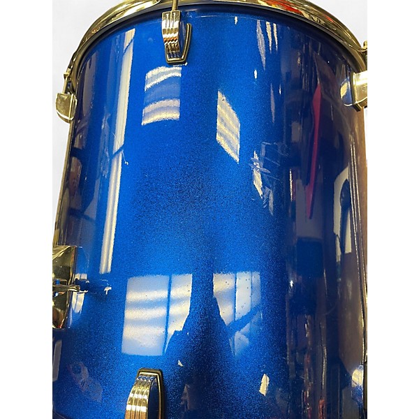 Used Ludwig 4 Piece Accent Metallic Blue Drum Kit