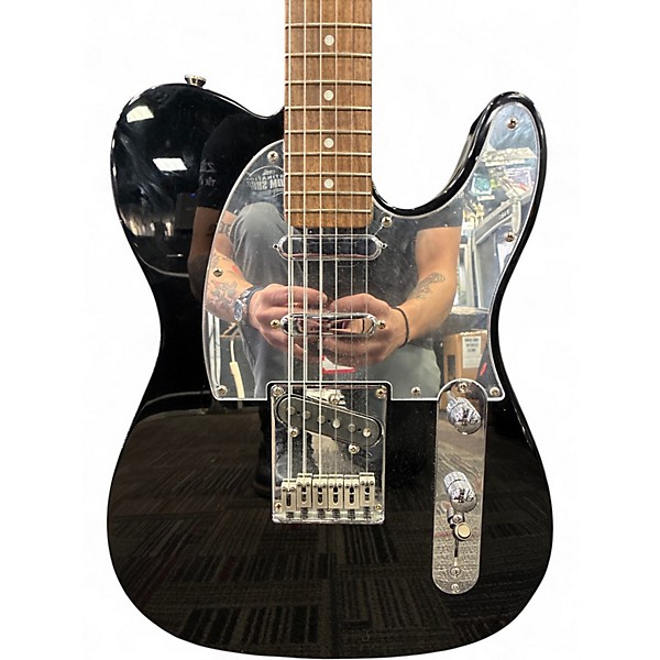 Used Squier Standard Telecaster Black Chrome Solid Body Electric Guitar