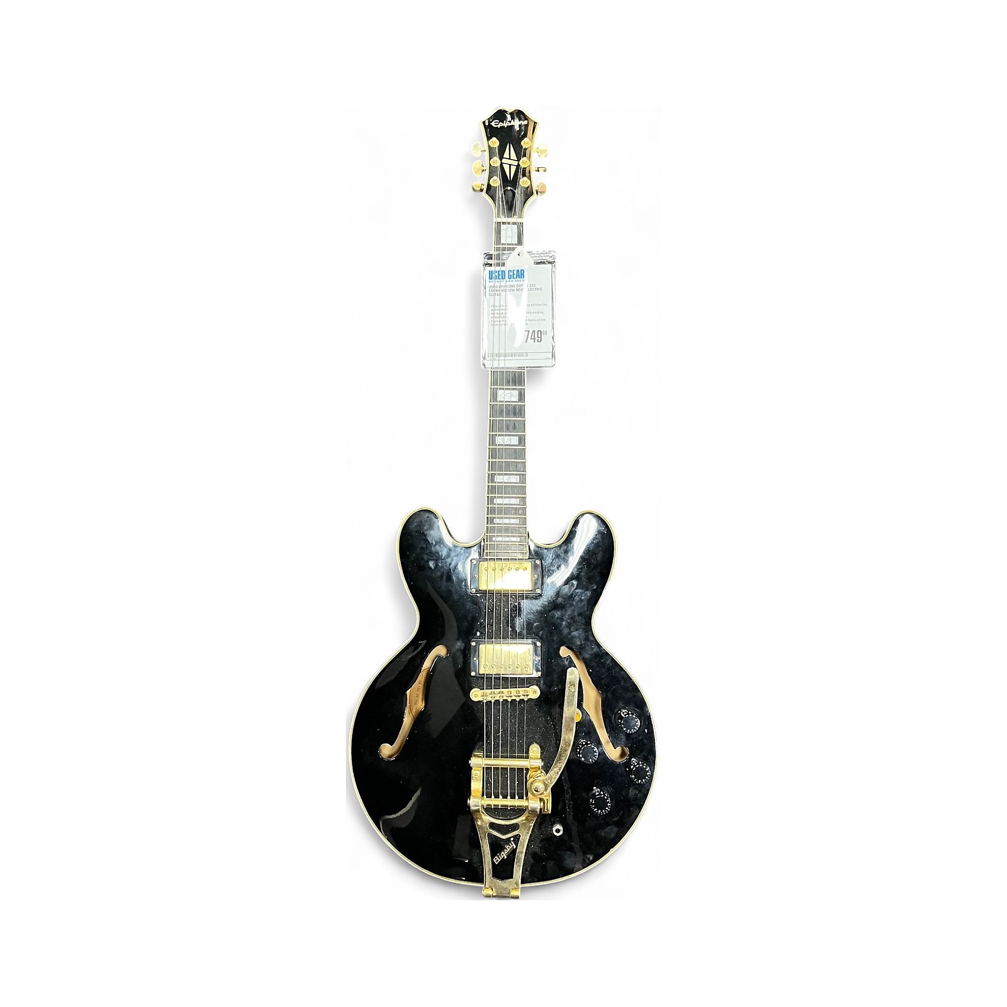 Used Epiphone DOT ES 355 Ebony Hollow Body Electric Guitar Ebony