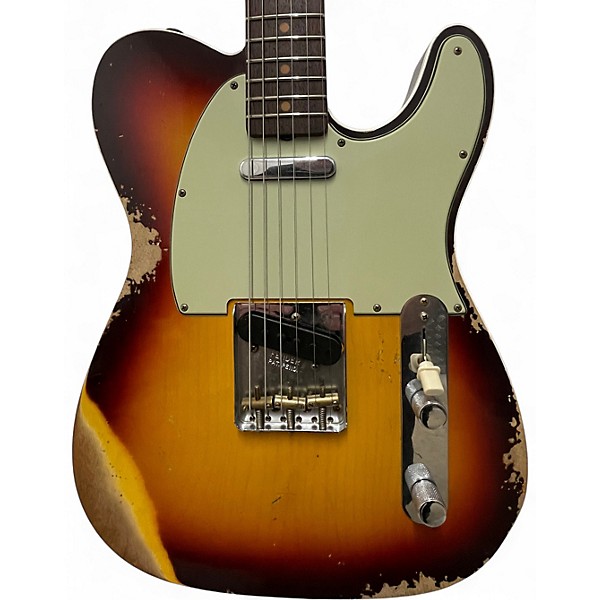Used Fender 1960 LTD CUSTOM SHOP HEAVY RELIC TELECASTER 3 Color Sunburst Solid Body Electric Guitar