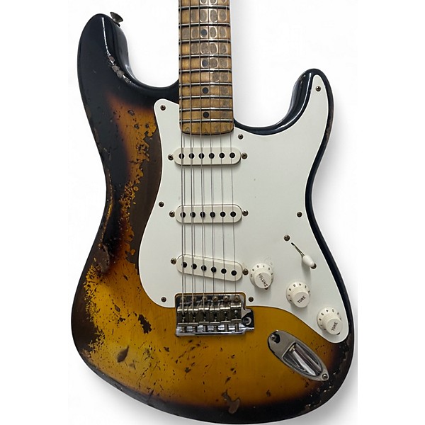 Used Fender 1957 STRATOCASTER SUPER HEAVY RELIC 2 Color Sunburst Solid Body Electric Guitar