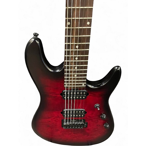 Used Sterling by Music Man ason Richardson Signature 7-String Cutlass Dark Scarlet Burst Satin Solid Body Electric Guitar