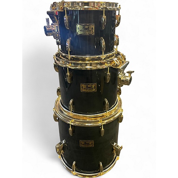 Used Pearl 4 Piece MASTERS CUSTOM Black and Gold Drum Kit