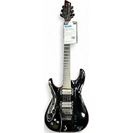 Used Schecter Guitar Research C-1 Blackjack Diamond Series Sustainiac FR Lefty Black w/Red Pinstripes Electric Guitar