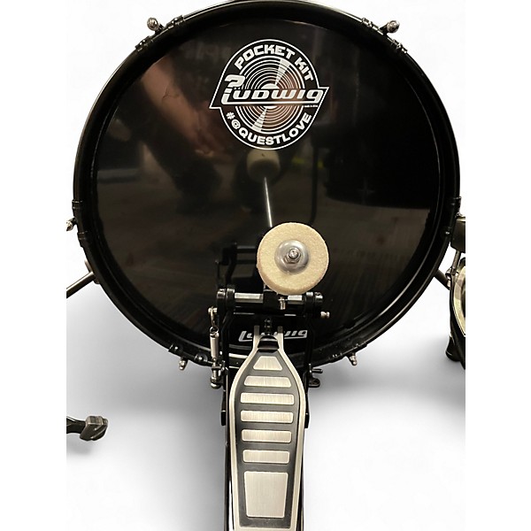 Used Ludwig 4 Piece QUESTLOVE 4 PIECE POCKET KIT Black Drum Kit