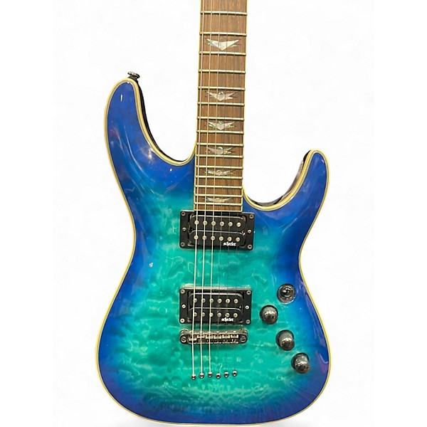 Used Schecter Guitar Research Omen Extreme 6 Ocean Blue Burst Solid Body Electric Guitar