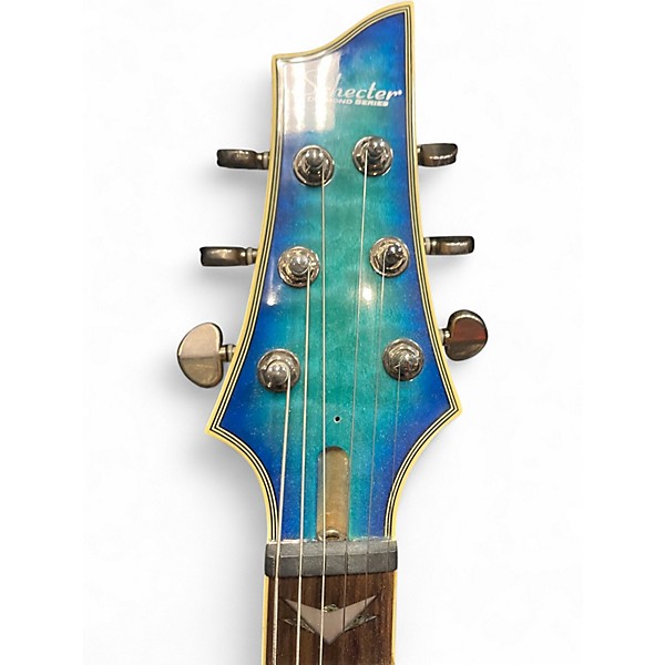 Used Schecter Guitar Research Omen Extreme 6 Ocean Blue Burst Solid Body Electric Guitar