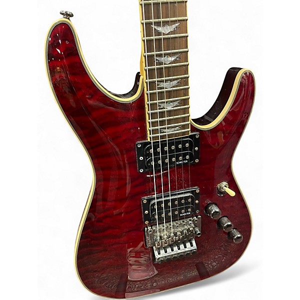 Used Schecter Omen Extreme 6-FR Black Cherry Solid Body Electric Guitar