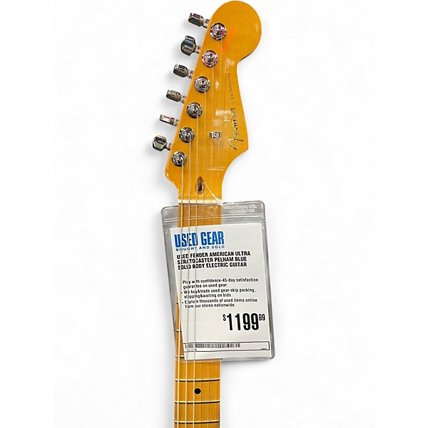 Used Fender American Ultra Stratocaster Pelham Blue Solid Body Electric Guitar