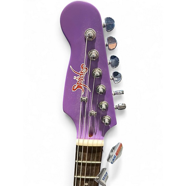 Used HardLuck Kings SPIDER Purple Solid Body Electric Guitar