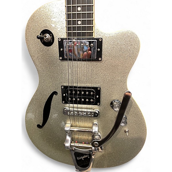Used Hagstrom D2F SILVER SPARKLE Hollow Body Electric Guitar
