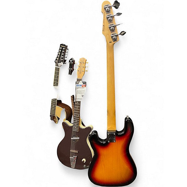 Used ESP LTD Vintage 214 Fretless Sunburst Electric Bass Guitar