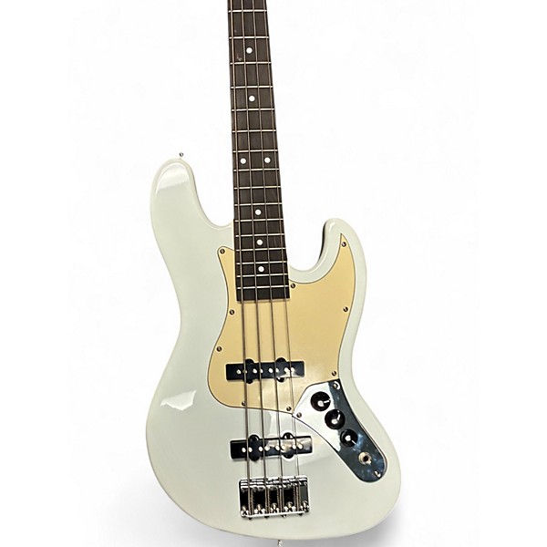 Used Cnz Audio J Style White Electric Bass Guitar