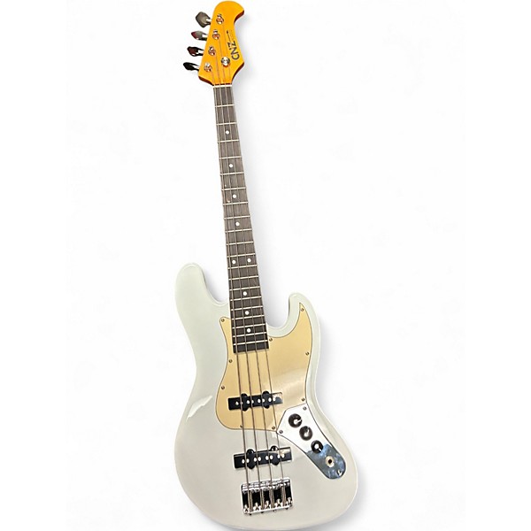 Used Cnz Audio J Style White Electric Bass Guitar