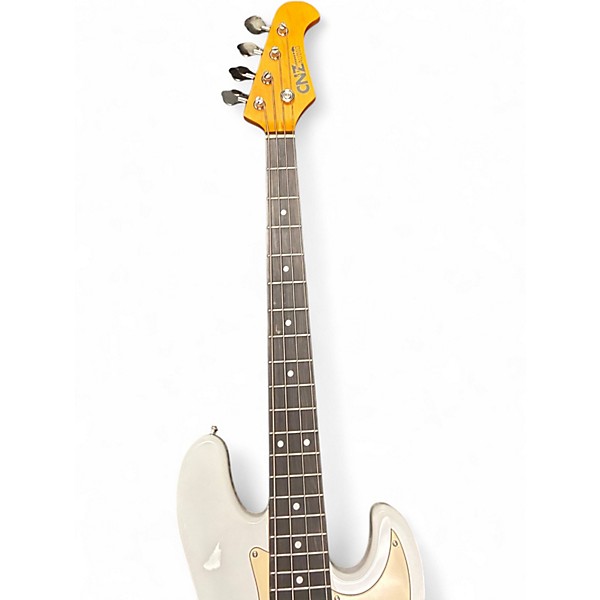 Used Cnz Audio J Style White Electric Bass Guitar