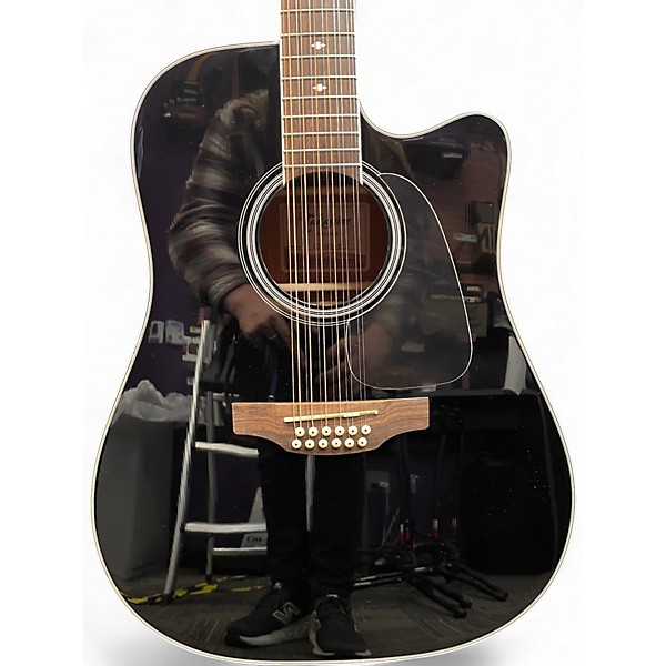 Used Takamine gd38ce Black 12 String Acoustic Electric Guitar