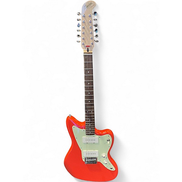 Used Squier Paranormal Jazzmaster XII Fiesta Red Solid Body Electric Guitar