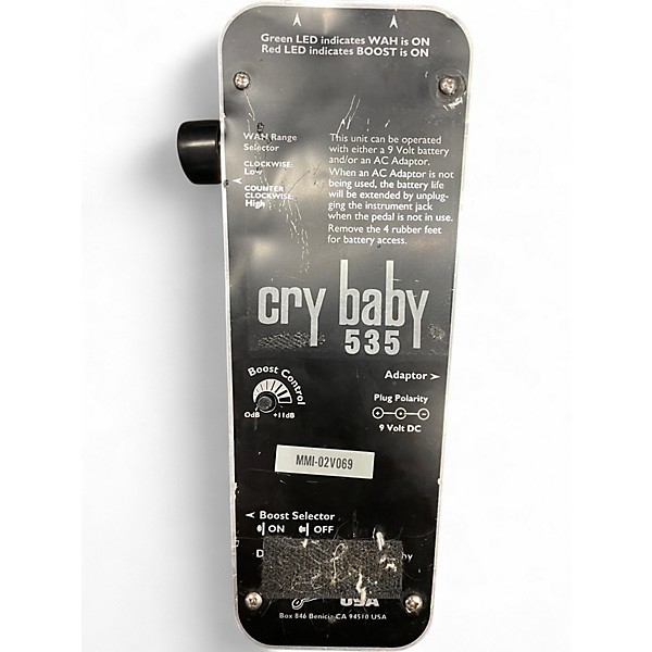 Used Dunlop 535QC Chrome Cry Baby Wah Effect Pedal