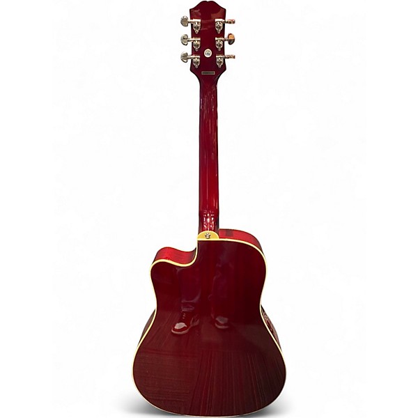 Used 2024 Epiphone Humminbird ec Wine Red Acoustic Electric Guitar
