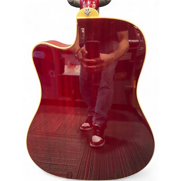 Used 2024 Epiphone Humminbird ec Wine Red Acoustic Electric Guitar