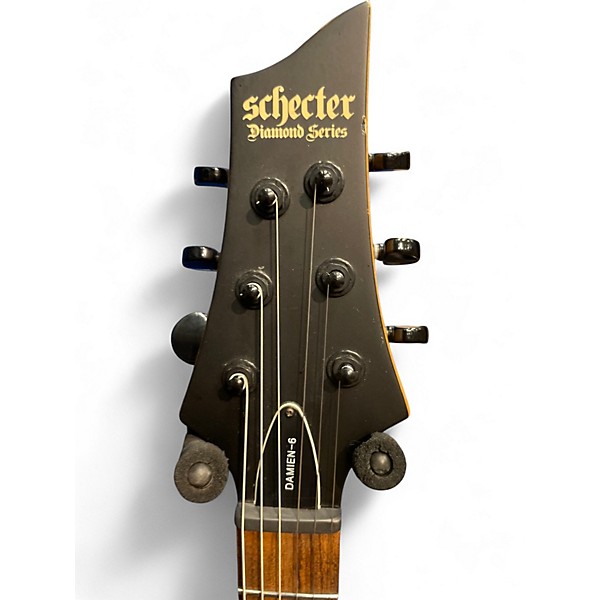Used Schecter Guitar Research Damien 6 MATTE BLACK Solid Body Electric Guitar