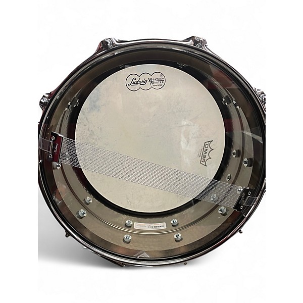Used Ludwig 14in Black Beauty Hammered Snare  Hammered Nickel Over Brass Drum