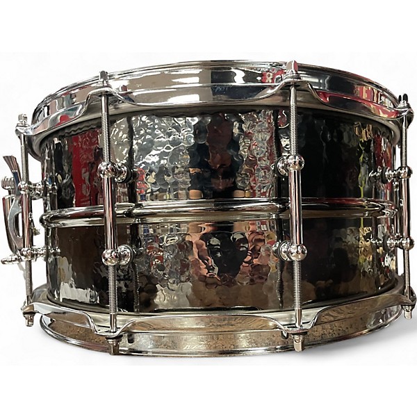 Used Ludwig 14in Black Beauty Hammered Snare  Hammered Nickel Over Brass Drum