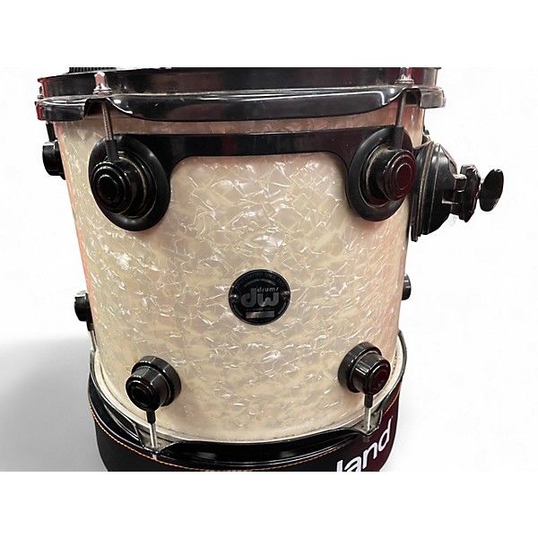Used 1999 DW 3 Piece Black Badge 3 Piece Drum Kit Ultra White Marine Pearl Drum Kit