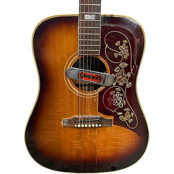 Vintage 1963 Epiphone ft110 3 Tone Sunburst Acoustic Guitar