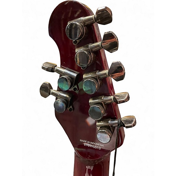 Used Sterling by Music Man MAJ 7 FLAME RED Solid Body Electric Guitar