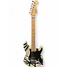 Used EVH Striped Series Black and White Solid Body Electric Guitar