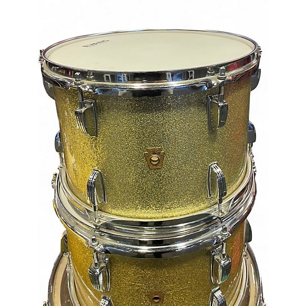 Vintage 1960s Ludwig 4 Piece Super Classic Champagne Sparkle Drum Kit