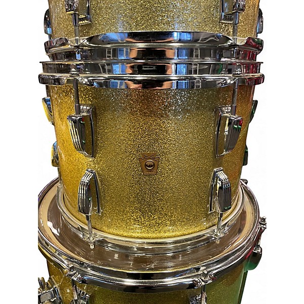 Vintage 1960s Ludwig 4 Piece Super Classic Champagne Sparkle Drum Kit