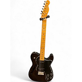 Used Fender Modern Player Telecaster Thinline Deluxe TRANSPARENT BLACK Hollow Body Electric Guitar
