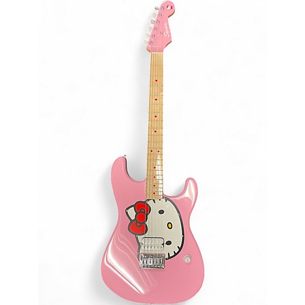 Used Squier 2024 Hello Kitty Single Humbucker Pink Solid Body Electric Guitar