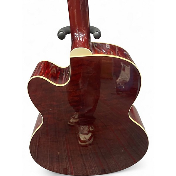 Used Dean JCQMTGE Jumbo Quilted Tiger Eye Acoustic Electric Guitar