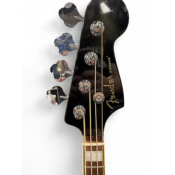 Used Fender Kingman Acoustic Electric Bass Black Acoustic Bass Guitar