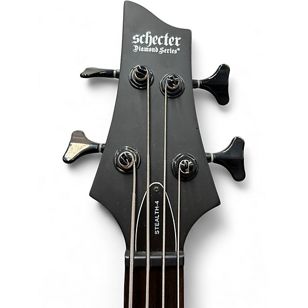 Used Schecter Guitar Research Stiletto Custom 4 String MATTE BLACK Electric Bass Guitar
