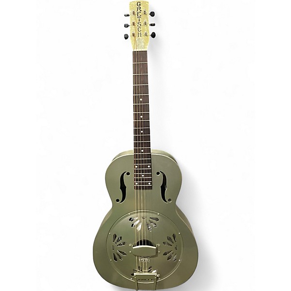 Used Gretsch Guitars G9201 Honeydipper Metal Round Neck Metallic Silver Resonator Guitar
